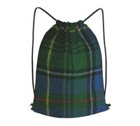 asbwuo Black Watch Ancient Original Scottish Tartan Outdoor Leisure Drawstring Backpack, Lightweight Waterproof Sports Bag For Men & Women - Gym, Travel