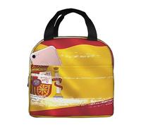 asbwuo Bolsa de almuerzo con la bandera de España para hombre y mujer, elegante y grande, reutilizable, para el trabajo, picnic y senderismo, 21,5 cm de largo x 13,7 cm de ancho x 20,3 cm de alto.
