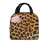 asbwuo Bolsa de almuerzo con rayas de leopardo para hombre y mujer, elegante y grande, reutilizable, para el trabajo, picnic y senderismo, 21,5 cm de largo x 13 cm de ancho x 20 cm de alto.