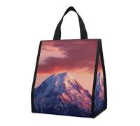 asbwuo Bolsa térmica reutilizable para el almuerzo, 9 l, a prueba de fugas, con diseño de atardecer y bolsillos interiores para mujeres y hombres, ideal para el trabajo, picnics y camping.