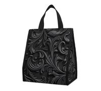 asbwuo Bolsa térmica reutilizable para el almuerzo, de 9 l, a prueba de fugas, color negro, con bolsillos interiores para mujeres y hombres, ideal para el trabajo, picnics y camping.