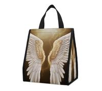 asbwuo Bolsa térmica reutilizable para el almuerzo, de 9 l, a prueba de fugas, con diseño de alas de ángel y bolsillos interiores para mujeres y hombres, ideal para el trabajo, picnics y camping.