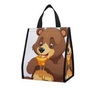 asbwuo Bolsa térmica reutilizable para el almuerzo, de 9 l, a prueba de fugas, con diseño de oso y bolsillos interiores para mujeres y hombres, ideal para el trabajo, picnics y camping.