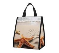 asbwuo Bolsa térmica reutilizable para el almuerzo, de 9 l, a prueba de fugas, con diseño de paisaje playero y bolsillos interiores para mujeres y hombres, ideal para el trabajo, picnics y camping.