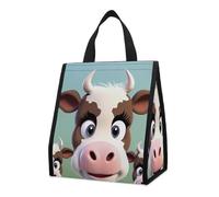 asbwuo Bolsa térmica reutilizable para el almuerzo, de 9 l, a prueba de fugas, con diseño de vaca y bolsillos interiores para mujeres y hombres, ideal para el trabajo, picnics y camping.
