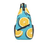 asbwuo Borsa a tracolla da uomo con stampa a cunei di limone, tracolla rinforzata, adatta per le uscite quotidiane.