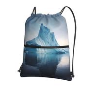 asbwuo Borsa da palestra con tasca e coulisse con stampa floreale Icebergs, adatta per i viaggi