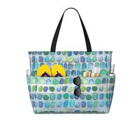 asbwuo Borsa da spiaggia grande Sea Glass Beach Driftwood per donna con cerniera e tasca impermeabile, borsa da palestra pieghevole e leggera per viaggi, spesa, nuoto, sport