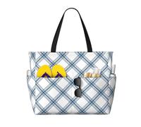 asbwuo Borsa da spiaggia grande Stripes Modern Farmhouse Holiday per donna con cerniera e tasca impermeabile, borsa da palestra pieghevole leggera per viaggi, spesa, nuoto, sport