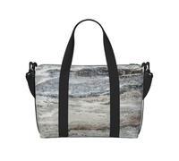 asbwuo Borsa da viaggio pieghevole Decorator Grey Granite Stone Look Pattern per donna con tracolla regolabile, grande capacità, leggera e impermeabile, per sport all'aria aperta
