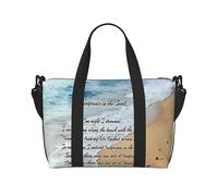 asbwuo Borsa da viaggio pieghevole Footprints In The Sand con tasche multiple, resistente borsa da viaggio per il weekend, per palestra, campeggio, escursionismo, viaggi di lavoro