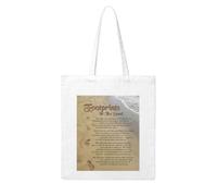 asbwuo Borsa in tela resistente con poesia Impronte nella sabbia - Borsa per la spesa riutilizzabile, ecologica e lavabile per viaggi, campeggio e uso quotidiano