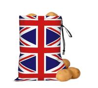 asbwuo Borsa per patate e cipolle con bandiera del Regno | Borsa organizer con coulisse per ripiani della dispensa, banconi da cucina, aglio, patate, cipolle e alimenti di tutti i