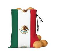 asbwuo Borsa portaoggetti con bandiera del Messico per patate e cipolle | Borsa organizer con coulisse per ripiani della dispensa, banconi da cucina, aglio, patate, cipolle e alimenti di tutti i