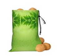 asbwuo Borsa portaoggetti per cipolle e patate con sfondo verde con foglie | Borsa organizer con coulisse per ripiani della dispensa, banconi da cucina, aglio, patate, cipolle e alimenti di tutti i