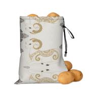 asbwuo Borsa portaoggetti per cipolle e patate di pecora | Borsa organizer con coulisse per ripiani della dispensa, banconi da cucina, aglio, patate, cipolle e alimenti di tutti i