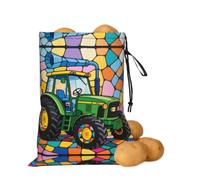 asbwuo Borsa portaoggetti per cipolle patate trattore verde | Borsa organizer con coulisse per ripiani della dispensa, banconi da cucina, aglio, patate, cipolle e alimenti di tutti i