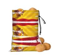 asbwuo Borsa portaoggetti per patate e cipolle con bandiera della Spagna | Borsa organizer con coulisse per ripiani della dispensa, banconi da cucina, aglio, patate, cipolle e alimenti di tutti i