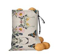 asbwuo Borsa portaoggetti per patate e cipolle con farfalla vol | Borsa organizer con coulisse per ripiani della dispensa, banconi da cucina, aglio, patate, cipolle e alimenti di tutti i