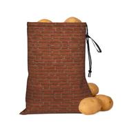 asbwuo Borsa portaoggetti per patate e cipolle con sfondo muro di mattoni | Borsa organizer con coulisse per ripiani della dispensa, banconi da cucina, aglio, patate, cipolle e alimenti di tutti i