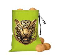 asbwuo Borsa portaoggetti per patate e cipolle con testa di tigre dorata | Borsa organizer con coulisse per ripiani della dispensa, banconi da cucina, aglio, patate, cipolle e alimenti di tutti i
