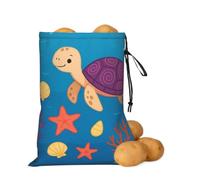 asbwuo Borsa portaoggetti per patate e cipolle di tartaruga marina | Borsa organizer con coulisse per ripiani della dispensa, banconi da cucina, aglio, patate, cipolle e alimenti di tutti i