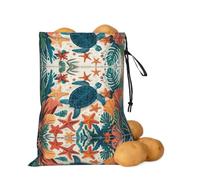 asbwuo Borsa portaoggetti per patate e cipolle di tartaruga marina | Borsa organizer con coulisse per ripiani della dispensa, banconi da cucina, aglio, patate, cipolle e alimenti di tutti i