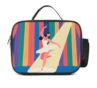 asbwuo Borsa termica per il pranzo Dancer on Stage per donne/uomini, porta pranzo riutilizzabile per ufficio, lavoro, picnic, spiaggia, borsa termica alla moda con manico, porta pranzo congelabile
