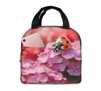 asbwuo Borsa termica per il pranzo Ladybug, riutilizzabile, per donne, uomini, lavoro, picnic e ufficio