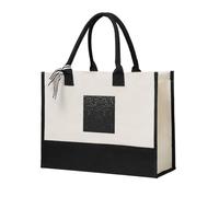 asbwuo Borsa tote in tela di cotone misto resistente con cristalli scintillanti, spaziosa borsa regalo riutilizzabile per viaggi, spiaggia e shopping