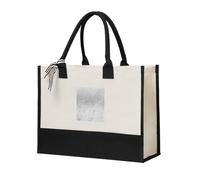 asbwuo Borsa tote in tela di cotone misto resistente con glitter argento e marmo bianco, spaziosa borsa regalo riutilizzabile per viaggi, spiaggia e shopping