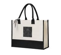 asbwuo Borsa tote in tela di cotone misto resistente con stampa leopardata e motivo a ghepardo nero, spaziosa borsa regalo riutilizzabile per viaggi, spiaggia e shopping.