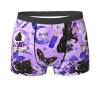 asbwuo Boxer da Uomo Comodi, Aderenti e Regolari, Modello Witchy Witch Goth Black Cat Mushroom
