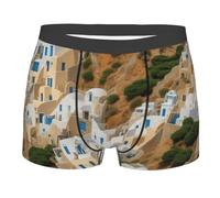asbwuo Boxer da Uomo con Stampa di architettura Greca, Intimo Traspirante con Elastico in Vita