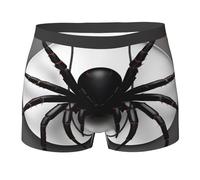 asbwuo Boxer da Uomo con Stampa Ragno Nero, Attivi, Elasticizzati, Traspiranti, Comodi, per Tutti i Giorni, per l'esercizio Fisico