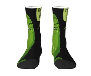 asbwuo Calzini Big Dill Pickle di media lunghezza con elevata elasticità e traspirabilità, senza alcuna pressione sui piedi, unisex, bianchi