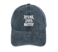 asbwuo Cappellino da Baseball Classico in Cotone Drunk Lives Matter, Regolabile, da Golf, da papà, Leggero, Hip Hop