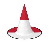 asbwuo Cappello da strega per Halloween, con stampa della bandiera di Monaco, costume da strega per donna, accessorio per feste di cosplay e maghi.