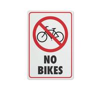 asbwuo Cartello vietato l'ingresso alle biciclette per attività commerciali, 8" x 12", in alluminio antiruggine, stampato UV, 4 fori preforati. Resistente e resistente alle intemperie.