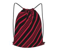 asbwuo Christmas Candy Cane Stripe Outdoor Leisure Drawstring Backpack, Lightweight Waterproof Sports Bag For Men & Women - Gym, Yoga, Travel