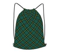 asbwuo Clan Duffy Tartan Green Irish Plaid Outdoor Leisure Drawstring Backpack, Lightweight Waterproof Sports Bag For Men & Women - Gym, Yoga, Travel