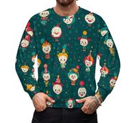 asbwuo Clown Che intrattengono Le Persone, Emozioni, Maglione Girocollo da Uomo, Casual, Leggero, Lavorato a Maglia