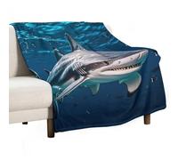 asbwuo Coperta morbida per divano, coperta leggera in flanella per divano, squalo martello che scansiona l'oceano, coperta decorativa calda e accogliente per l'autunno e l'inverno, 152,4 x 203,2 cm
