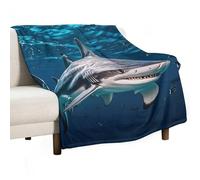 asbwuo Coperta morbida per divano, coperta leggera in flanella per divano, squalo martello che scansiona l'oceano, coperta decorativa calda e accogliente per l'autunno e l'inverno, 55"x70"