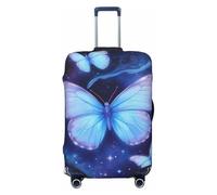 asbwuo Copertura per valigia Blue Butterfly Galaxy, elastica, lavabile, antigraffio, con cerniera nascosta, per bagagli da 18-32 pollici, taglia media.