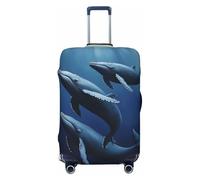 asbwuo Copertura per valigia con motivo balene e scena sottomarina, elastica, lavabile, antigraffio, con cerniera nascosta, per bagagli da 18-32 pollici (media).