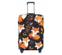 asbwuo Coprivaligia con motivo a foglie e volpi, elastico, lavabile, protettivo antigraffio, per viaggi, con cerniera nascosta, per valigie di piccole dimensioni da 18 a 32 pollici.