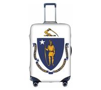 asbwuo Coprivaligia con stampa bandiera dello stato del Massachusetts per bagagli Coprivaligia elastico perfetto per viaggi di lavoro