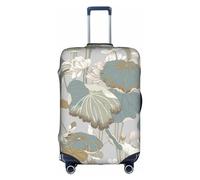 asbwuo Coprivaligia con stampa di ninfee nere, coprivaligia da viaggio per bambini e adulti, adatto per valigie da 18 a 32 pollici