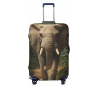 asbwuo Coprivaligia con stampa di un elefante che passeggia nella giungla, elastico, lavabile, adatto a valigie di medie dimensioni (22-24 pollici).